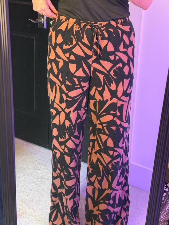 a new day Pants - A New Day Tropical Wide Leg Drawstring Pants Size Small
